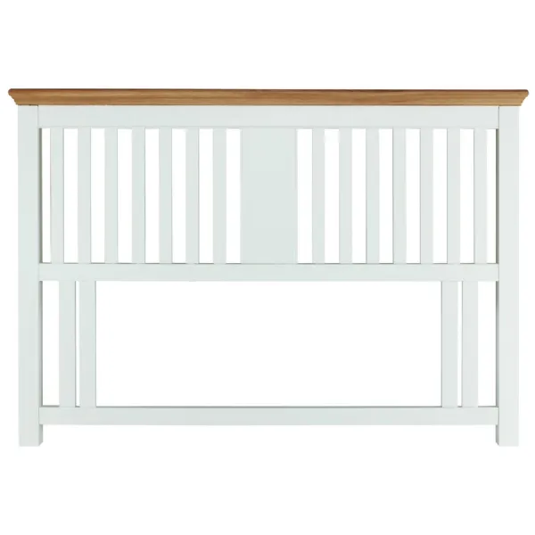White Painted Oak Two Ton 5ft King Bed Slatted Headboard