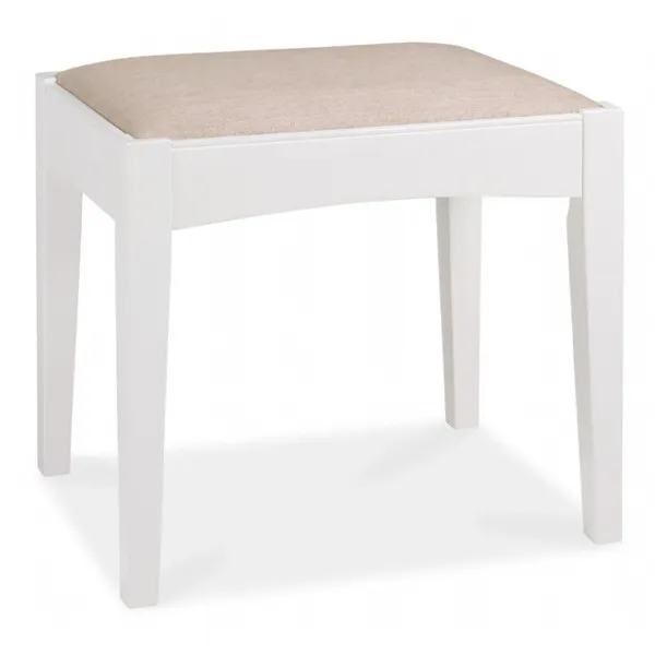 2 Tone Ivory Painted Dressing Table Stool Fabric Seat Pad