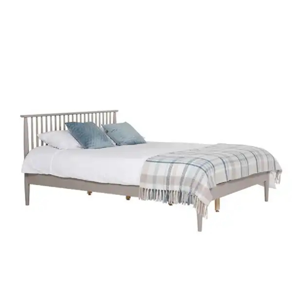 Grey Painted Wooden 4ft6in Double Bed
