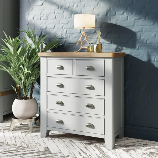 HOP Bedroom Grey 2 Over 3 Chest of Drawers