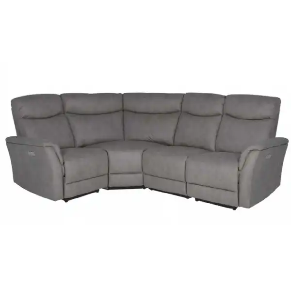 Grey Fabric Corner Group Electric Recliner with USB