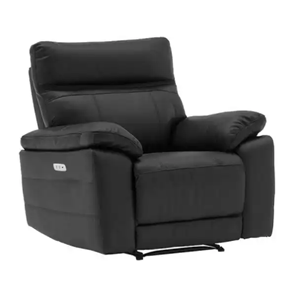 Black Leather 1 Seater Electric Recliner Chair