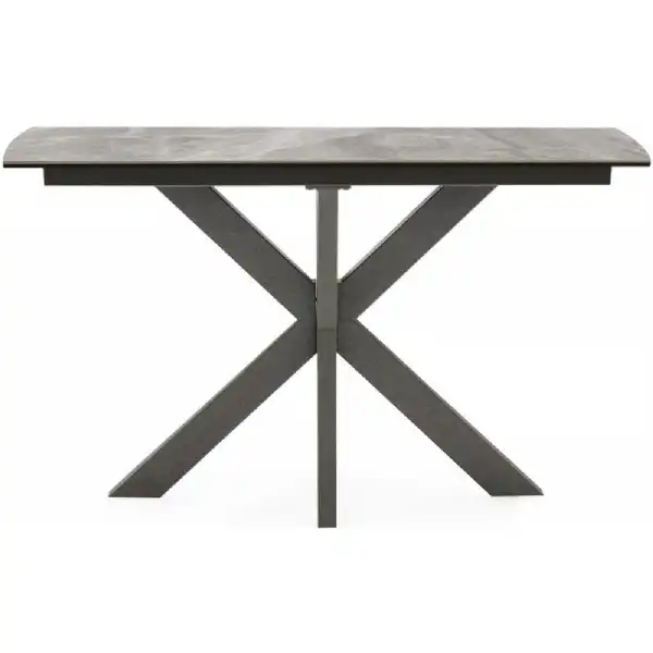 Grey Ceramic Glass Top Metal Console Table