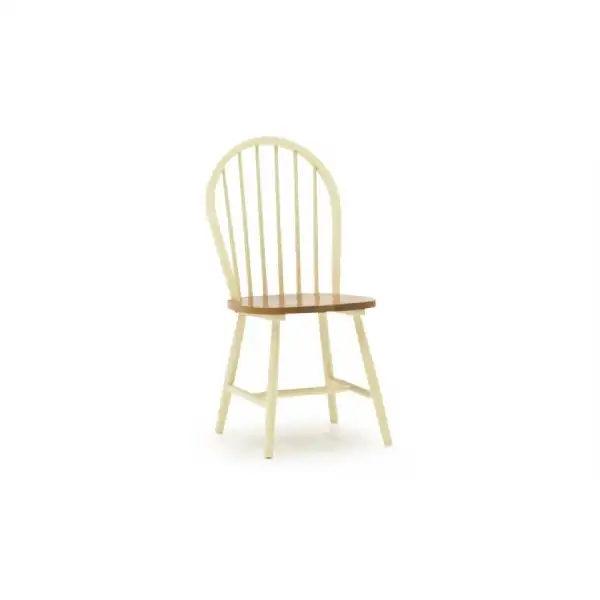 Traditional Slatted Back Dining Chair in Buttermilk