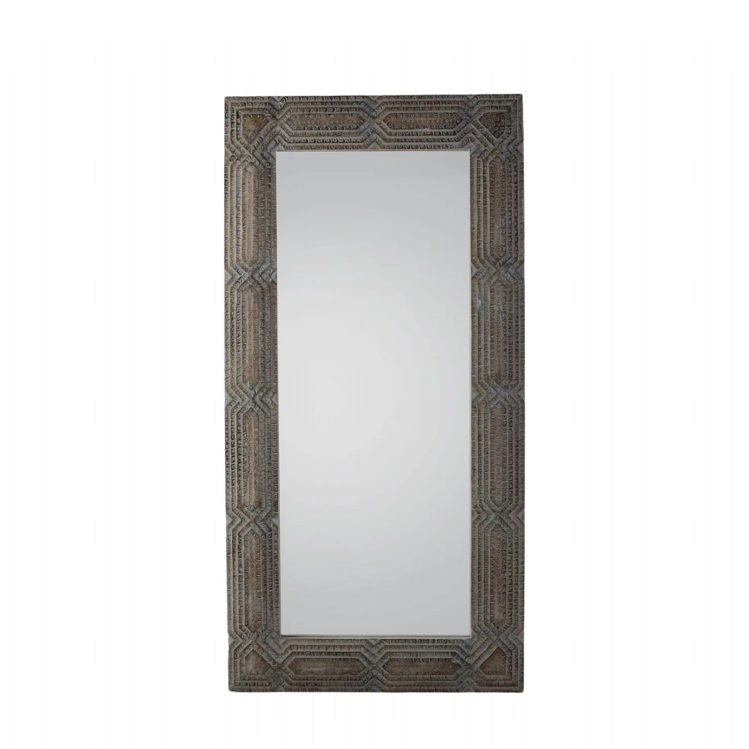 Distressed White Extra Large Rectangular Leaner Wall Mirror