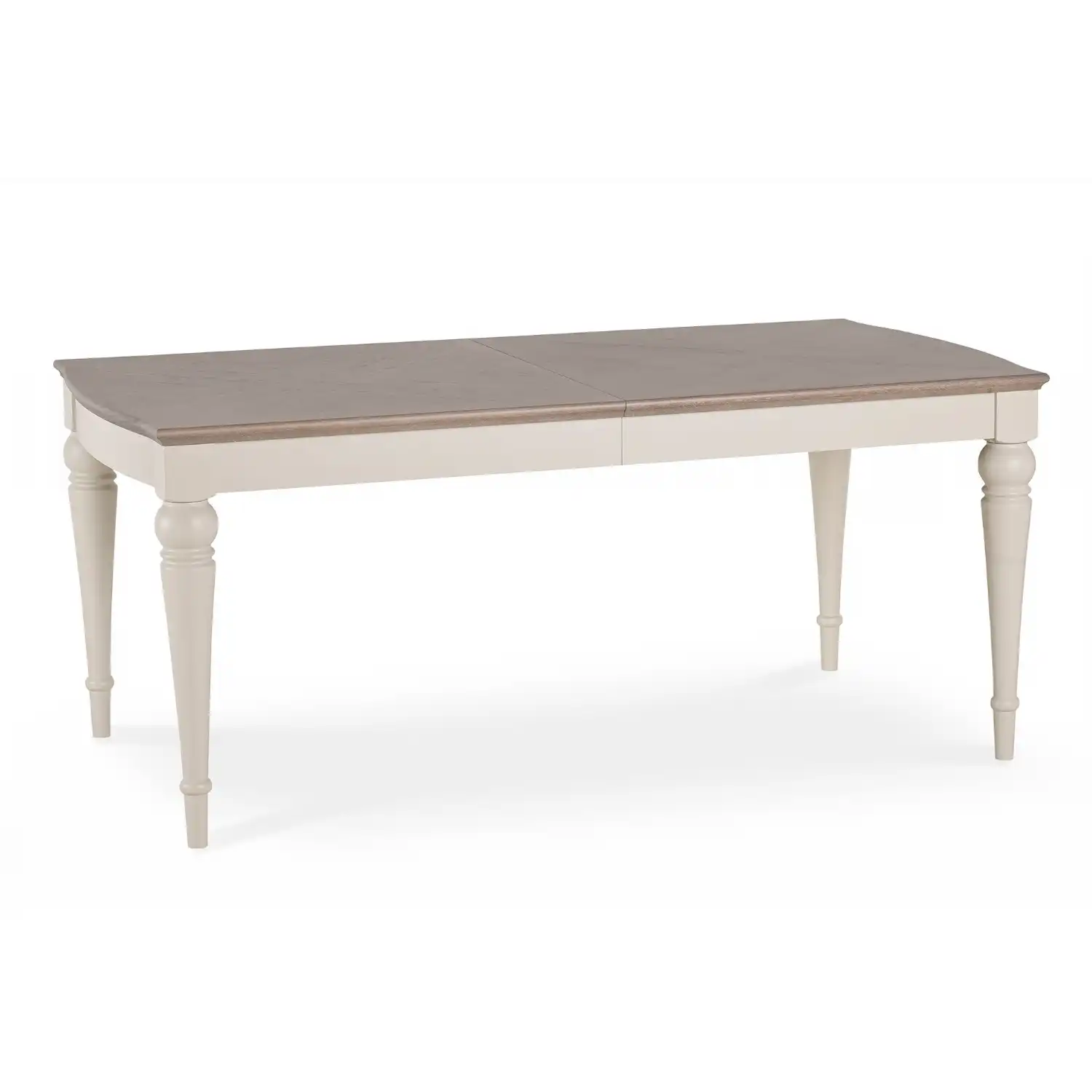 Large Grey Painted Patterned Oak Extending Dining Table