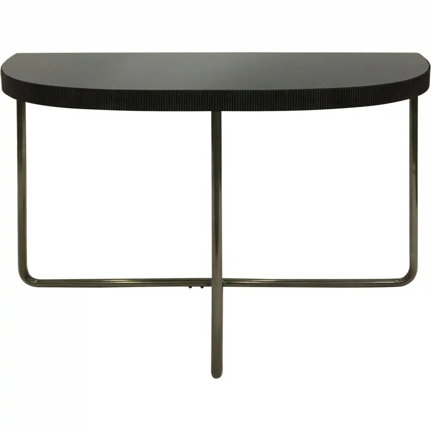 Half Moon Console Table Black Tinted Glass