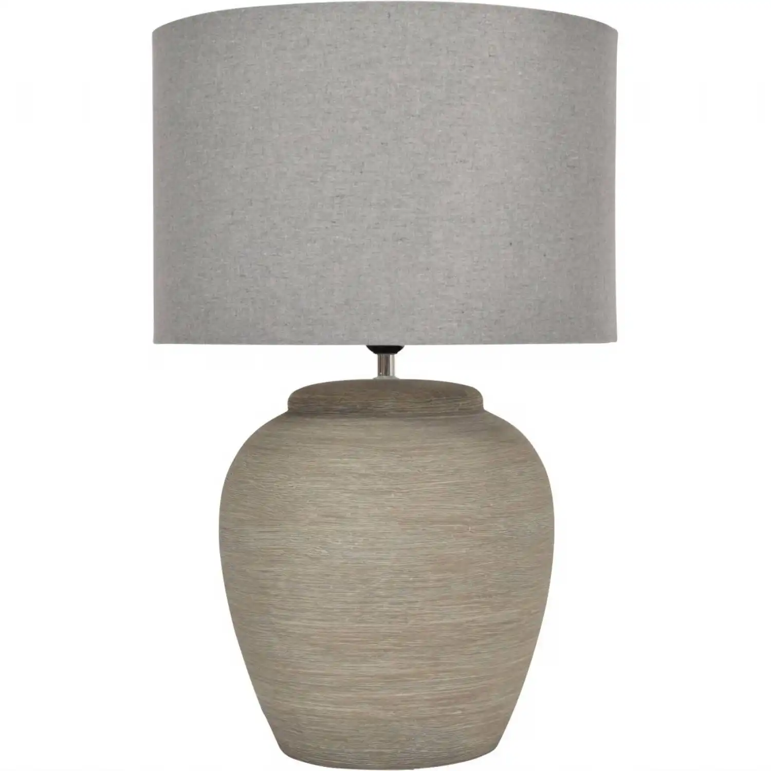 Etched Grey Small Ceramic Lamp with Shade E27 60W