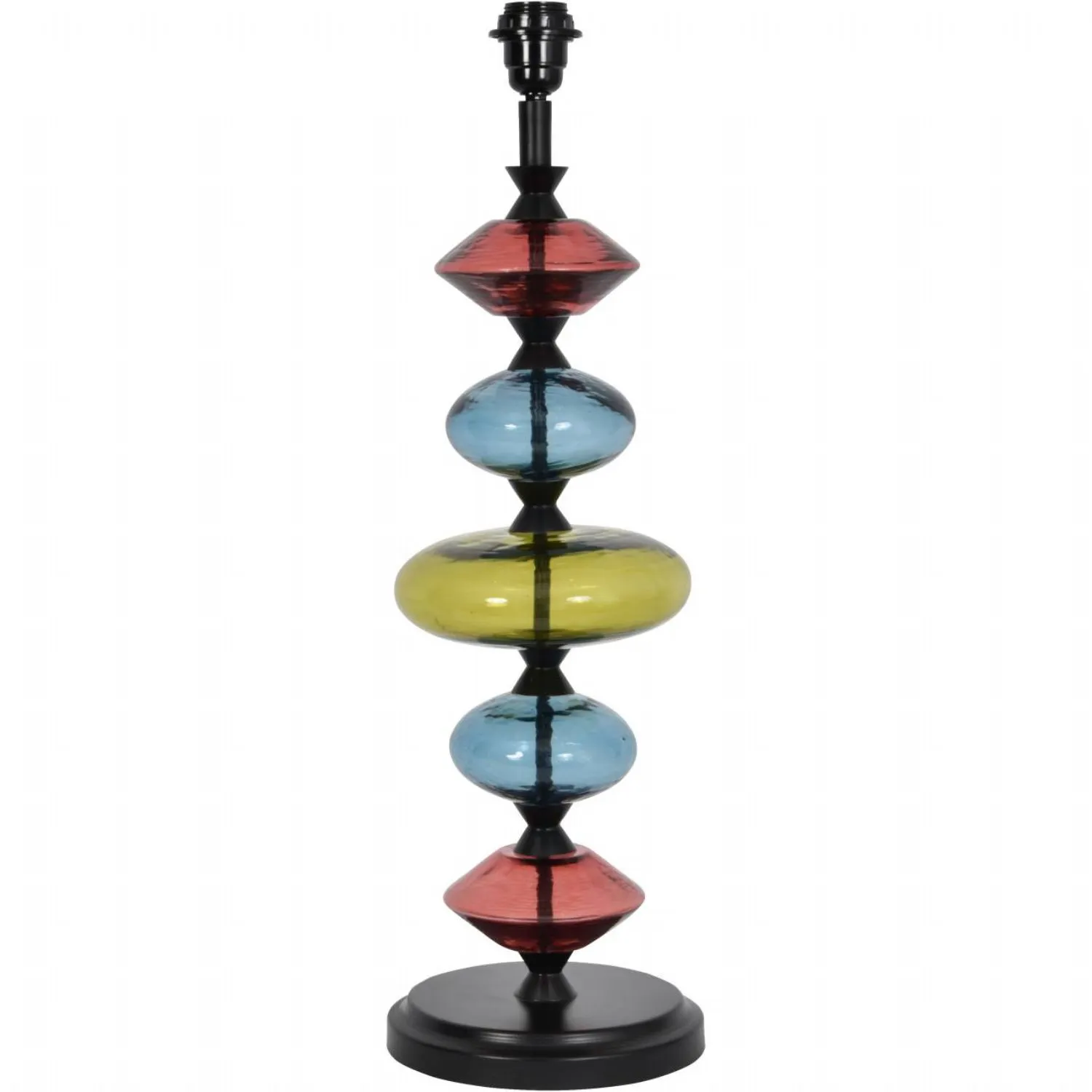 Bubble Designed Multicoloured Glass and Iron Table Lamp