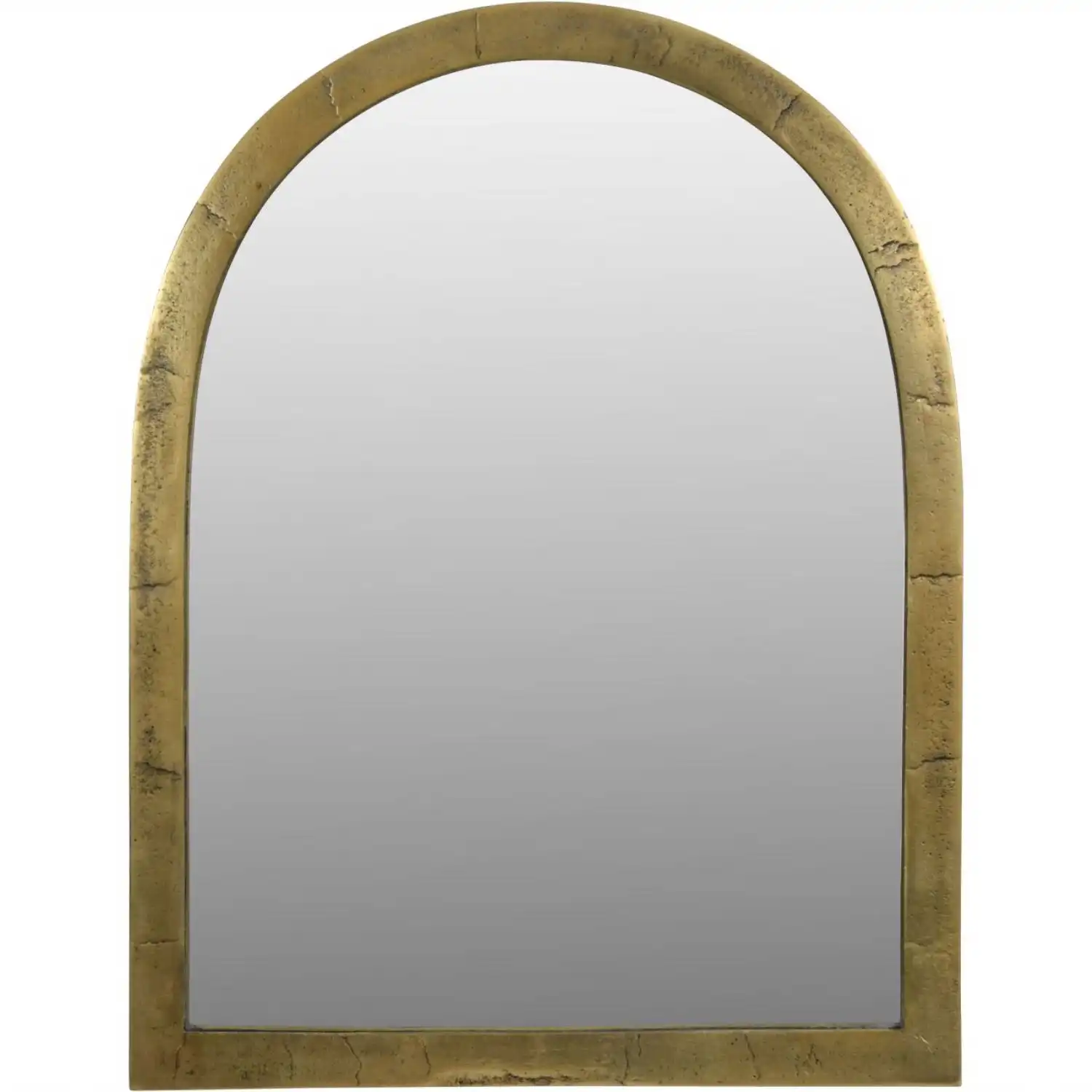 Arched Window Small Mirror in Brass Finish