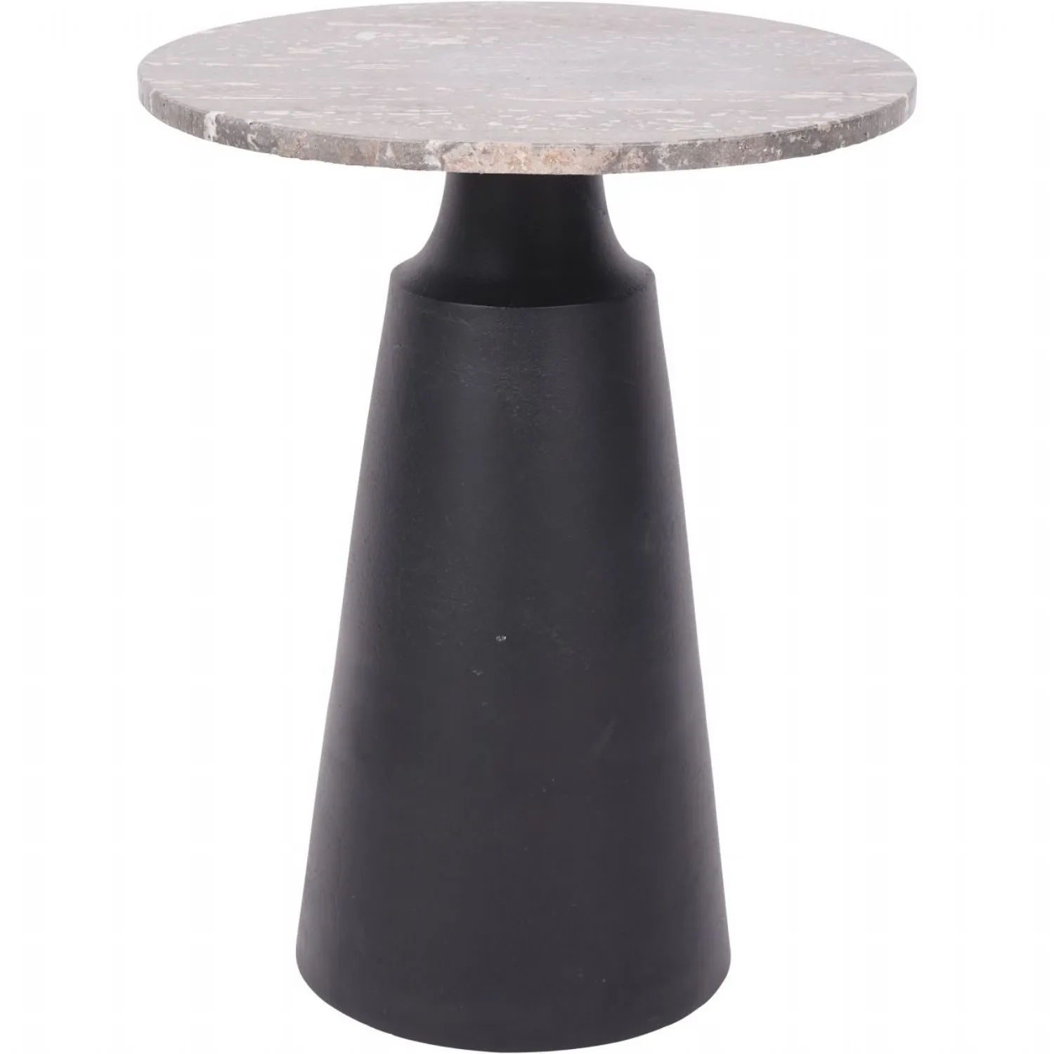 Charcoal Black and Dark Traventine Side Table