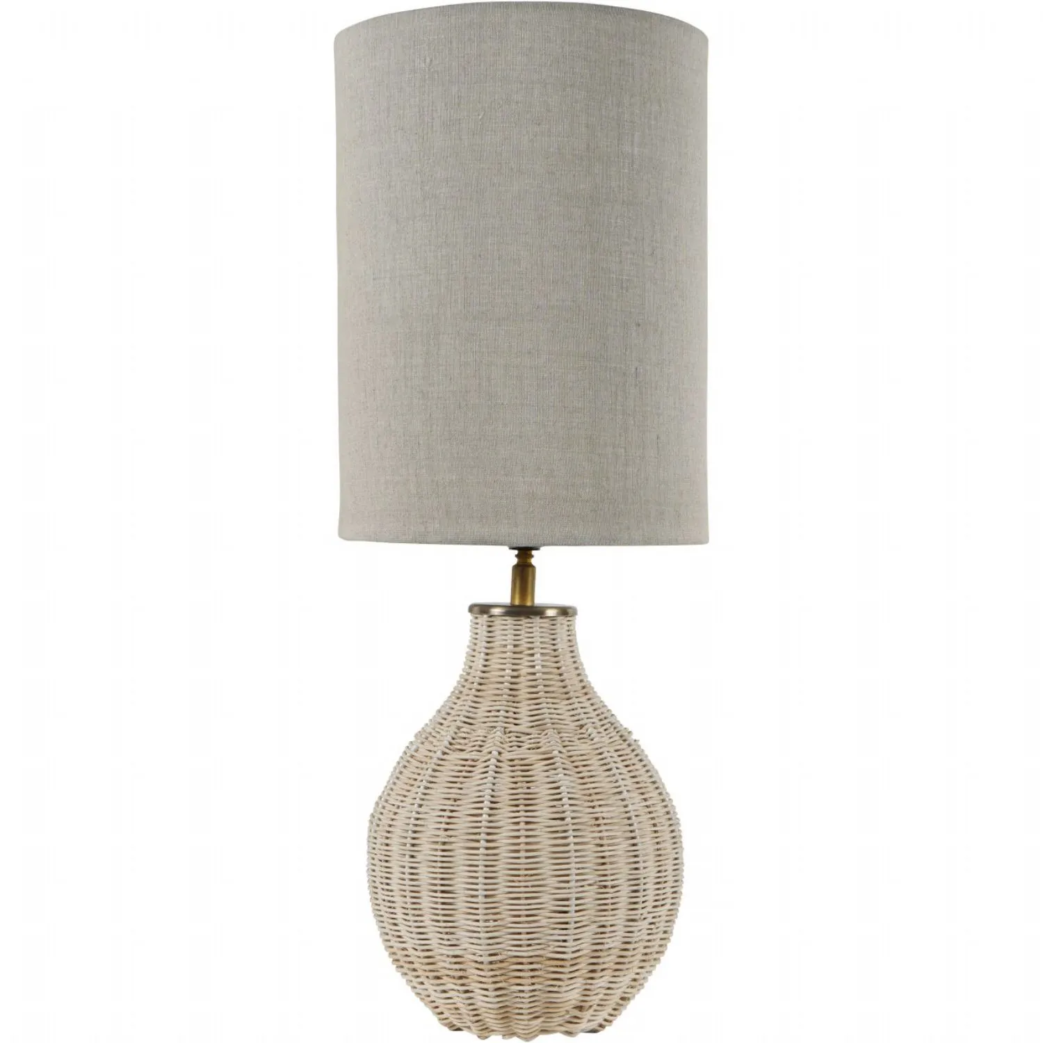 Natural Rattan Lamp with Drum Shade Small