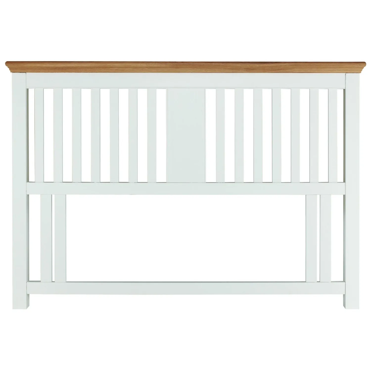 White Painted Oak Two Ton 5ft King Bed Slatted Headboard