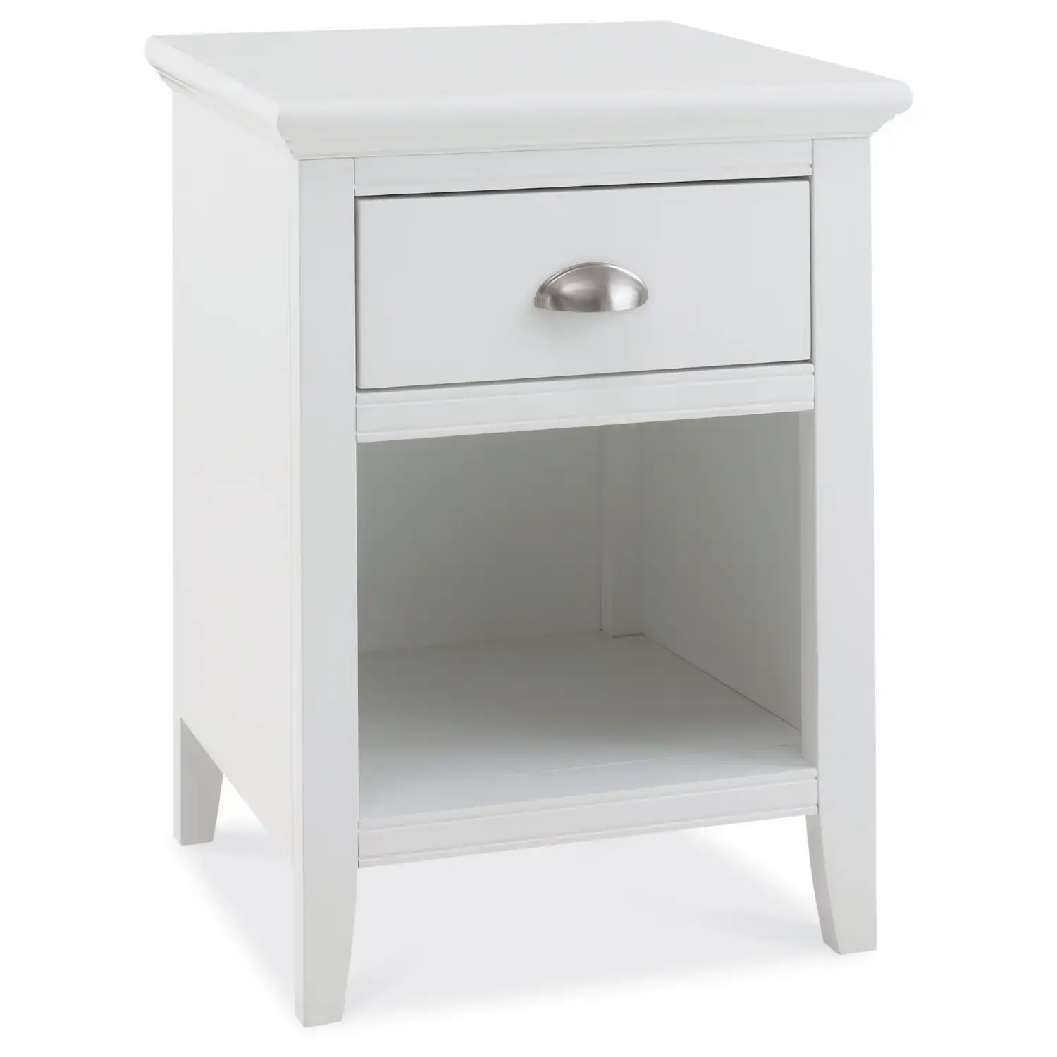 White Painted 1 Drawer Bedside Table