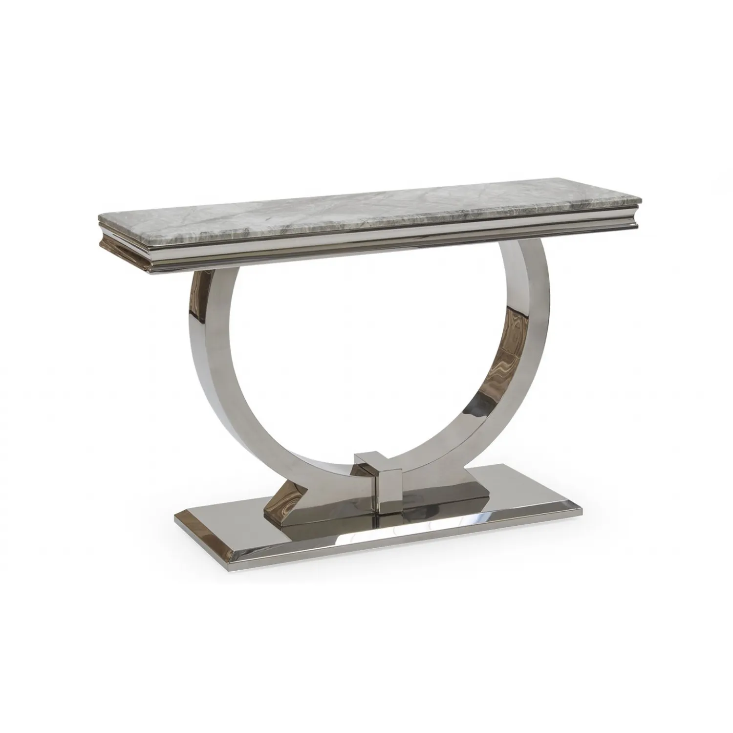 Grey Marble Top Console Table Stainless Steel Base
