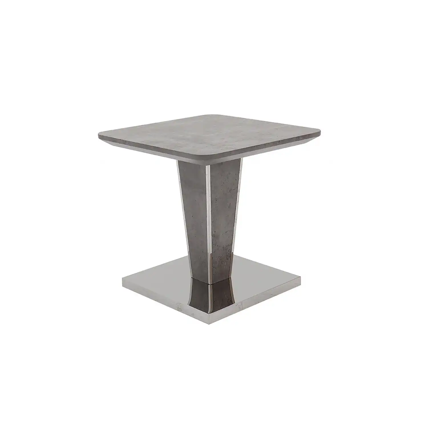 Grey Concrete Lamp Side Table Steel Base