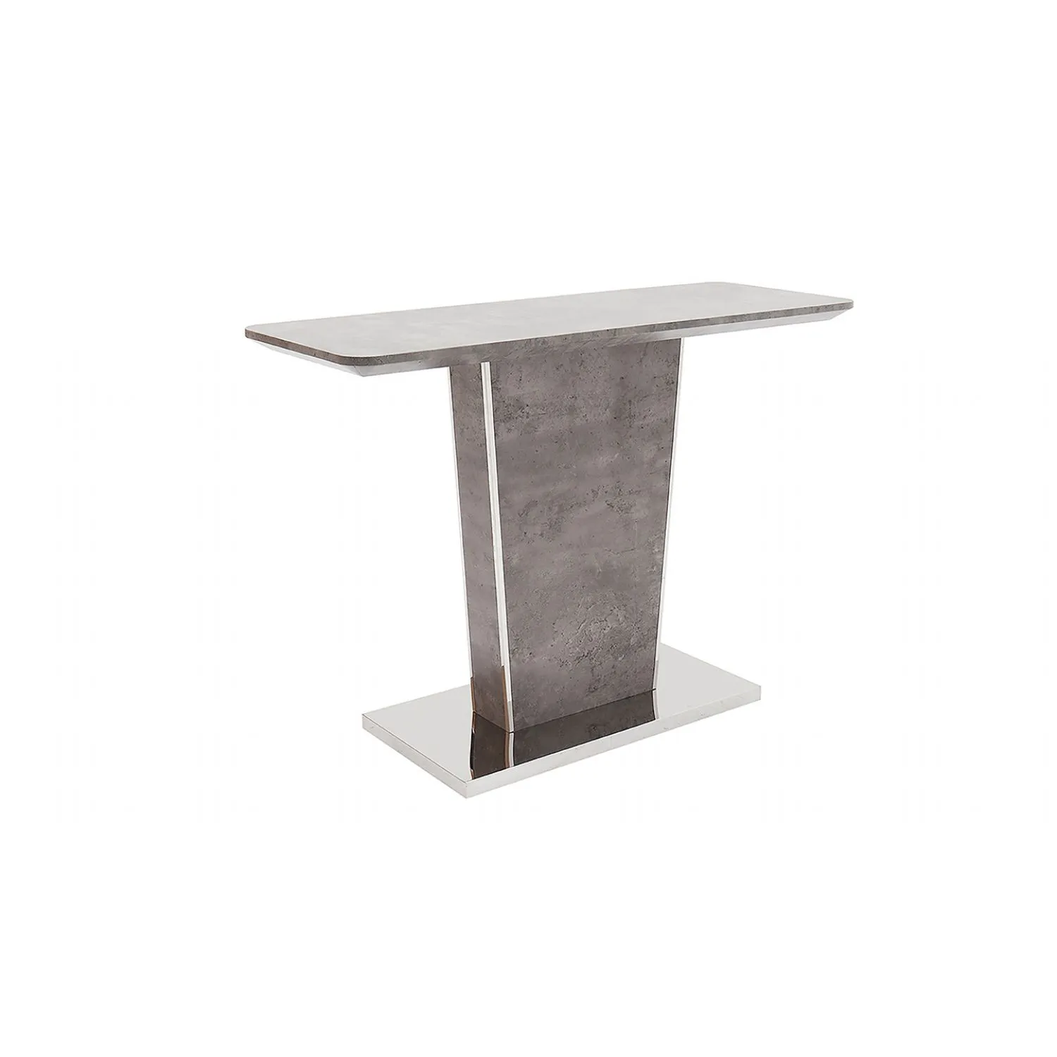 Modern Grey Concrete Effect Console Table Steel Base