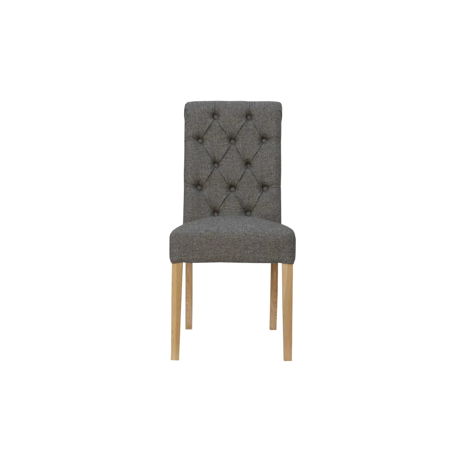Button Back Chair with Scroll Top Dark Grey