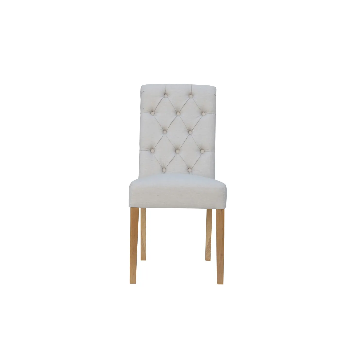 Button Back Dining Chair with Scroll Top Fabric