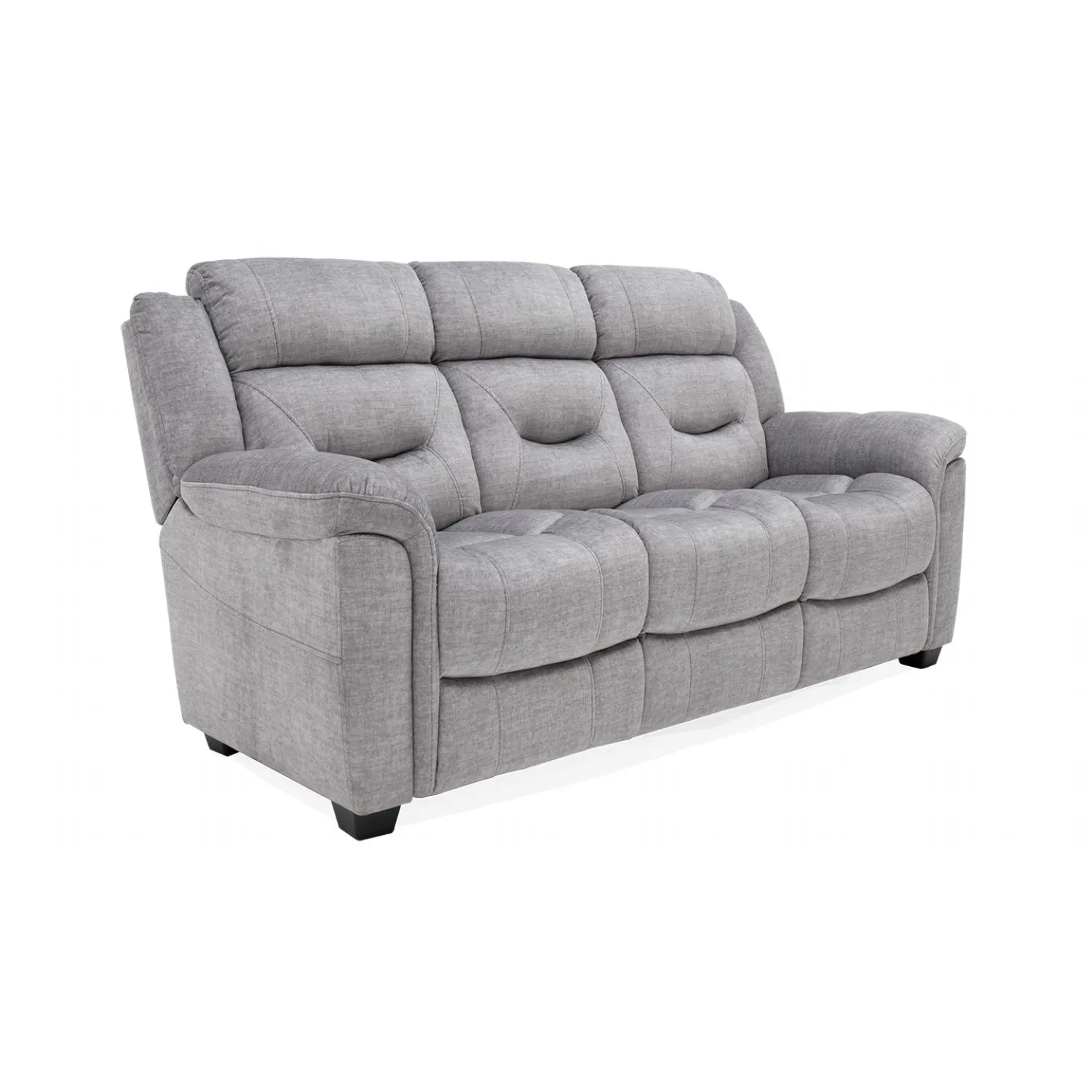 Modern Grey Velvet Fabric 3 Seater Fixed Sofa