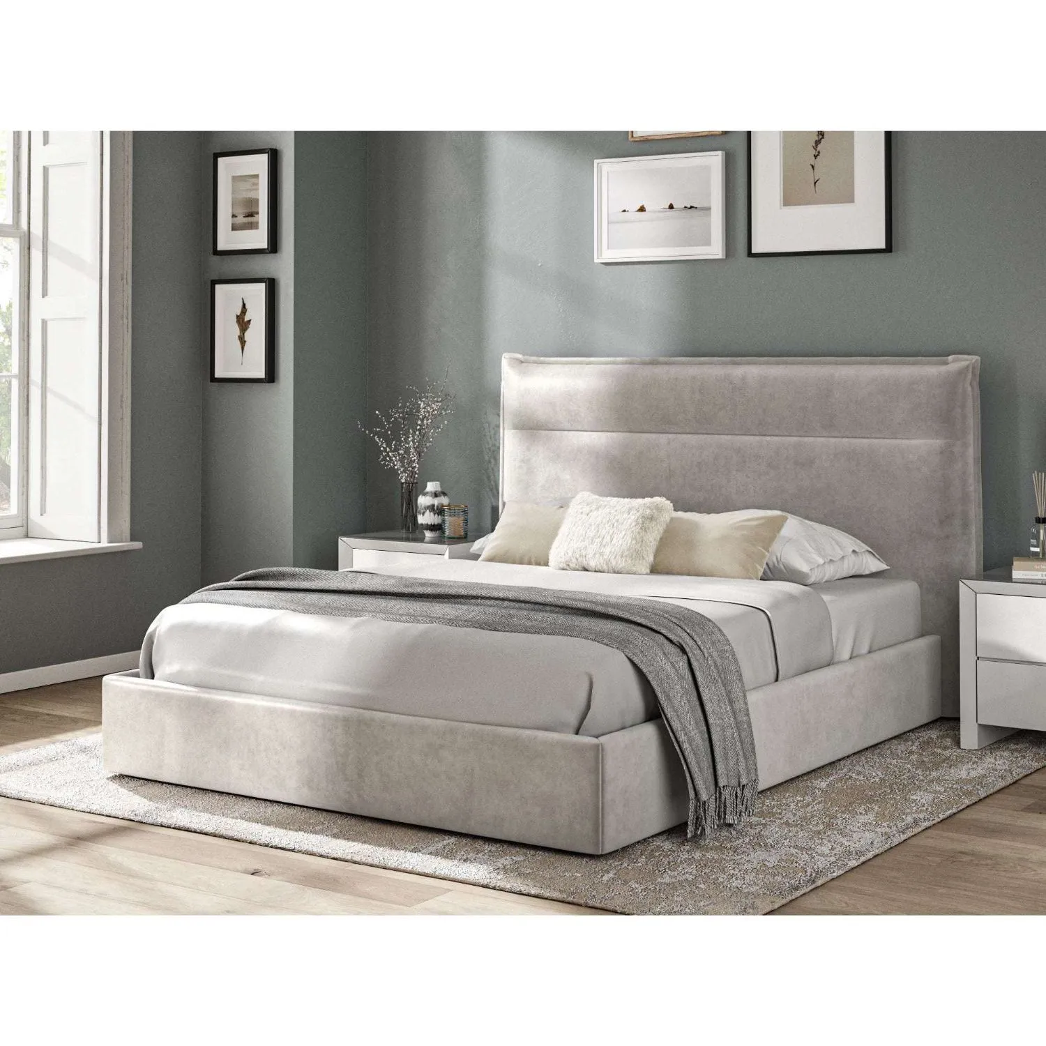Fabric Bed Collection Silver 5