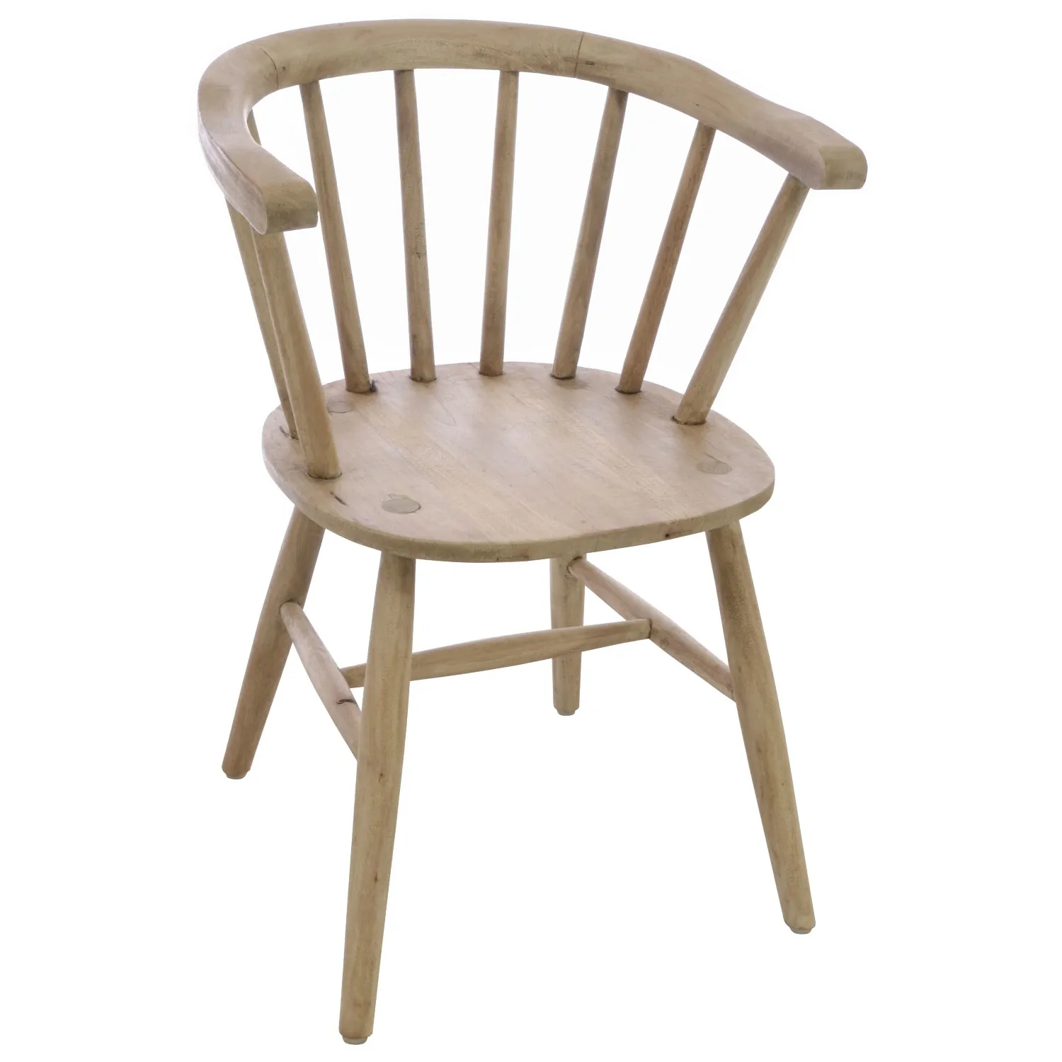 Natural Bleached Wood Carver Chair