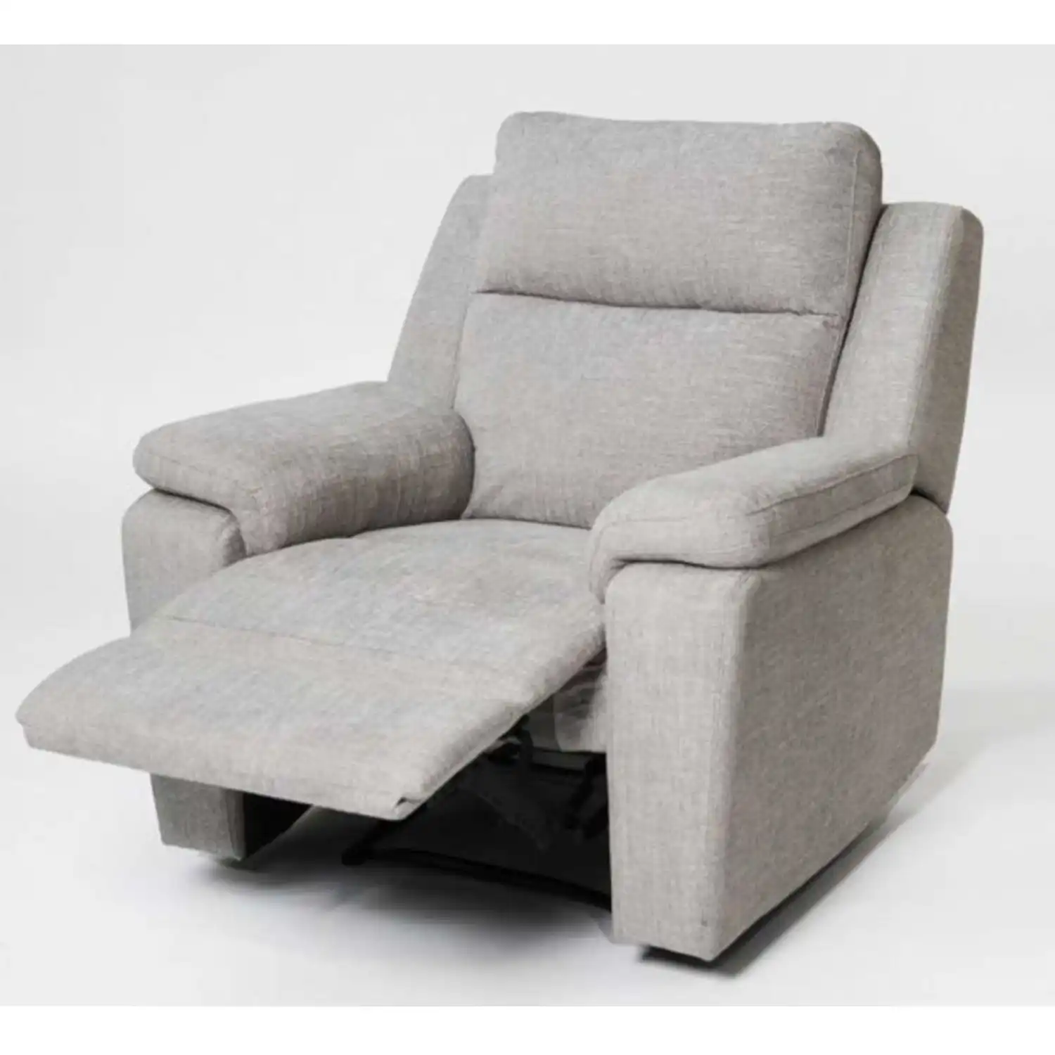 Beige Fabric Padded Manual Recliner Armchair