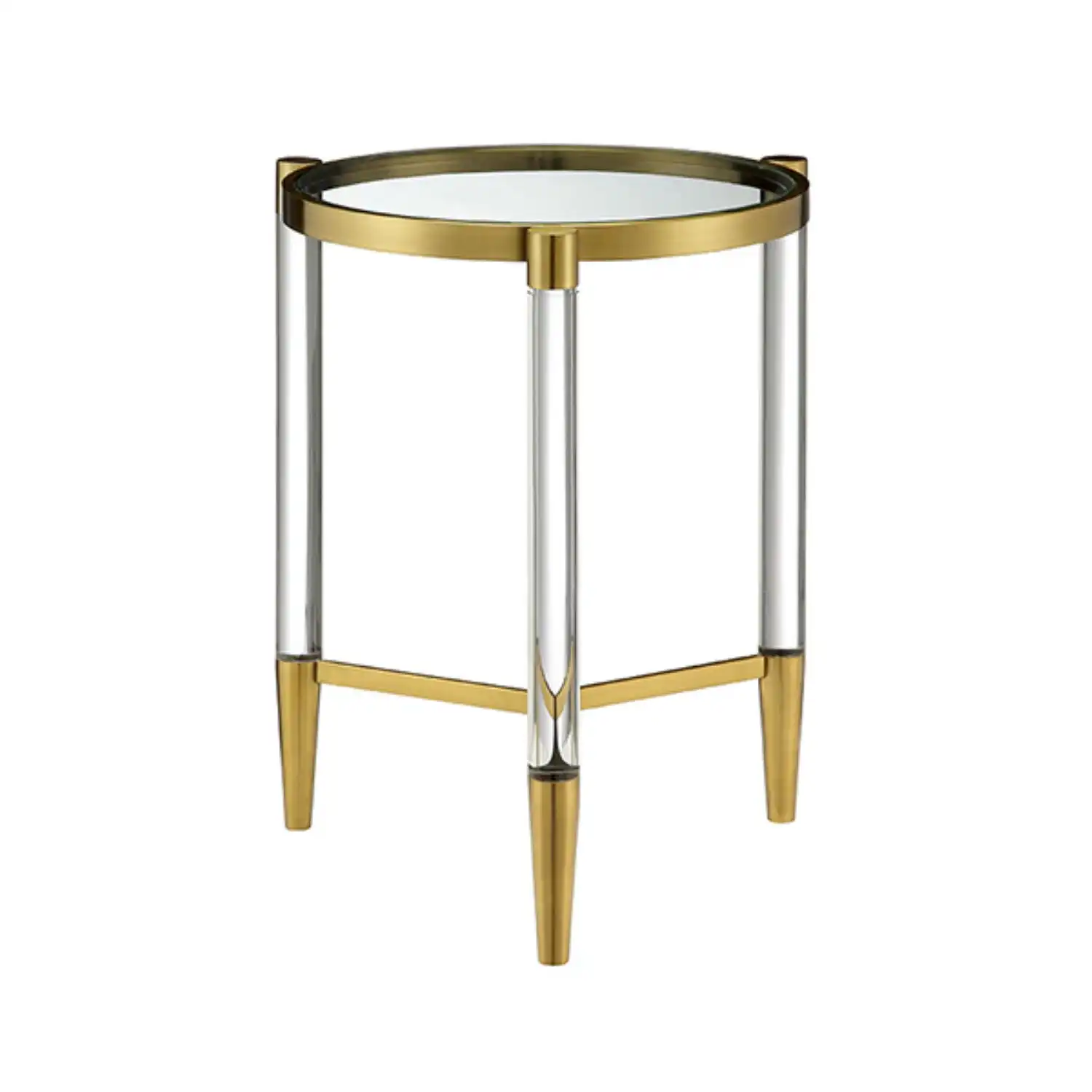 Gold and Silver Metal Small Round Lamp Table
