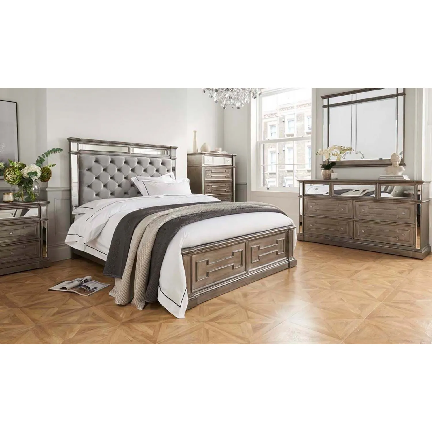 Silver Wooden 6ft Super King Size 180cm Bed
