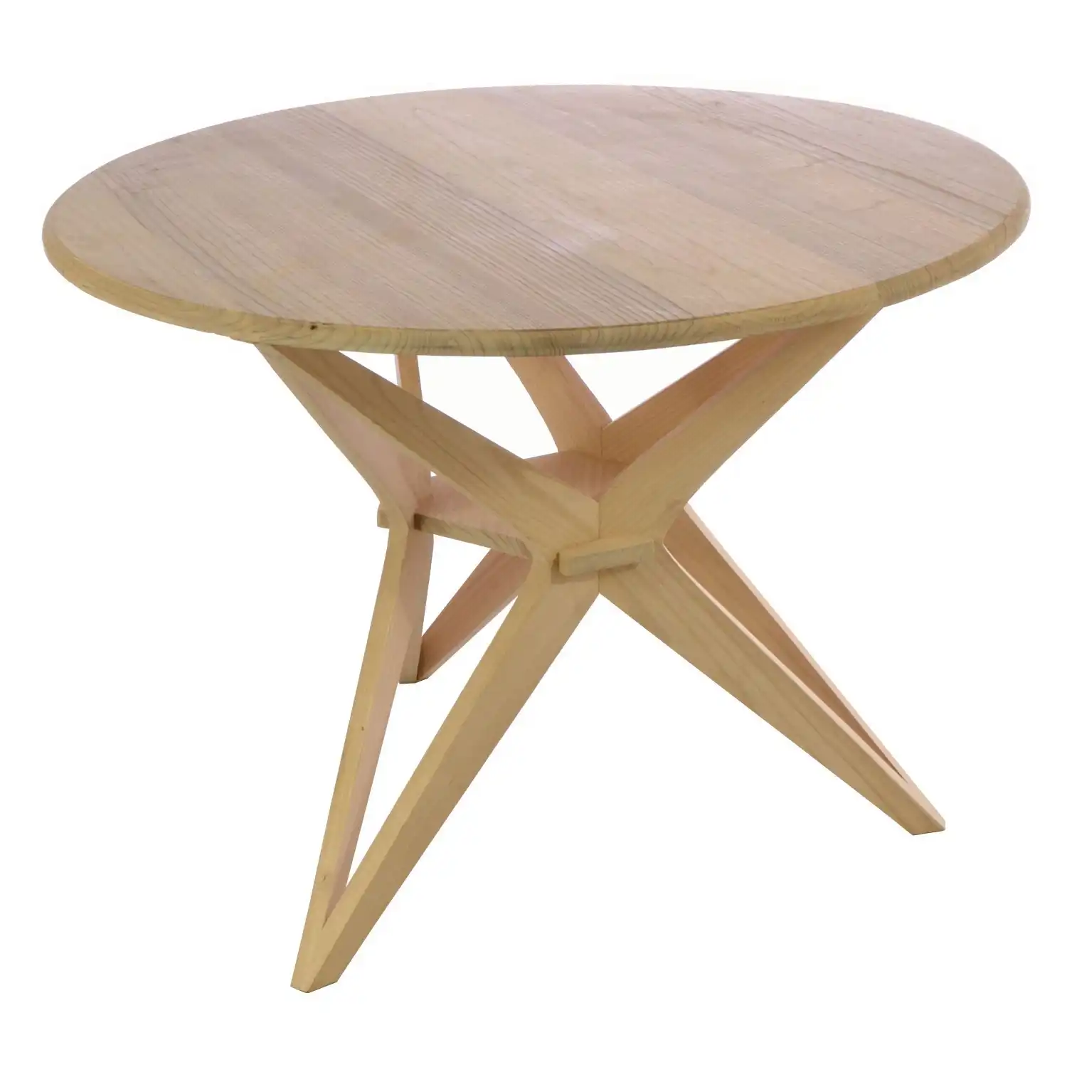 Light Wood Large Round Dining Table 100cm Diameter