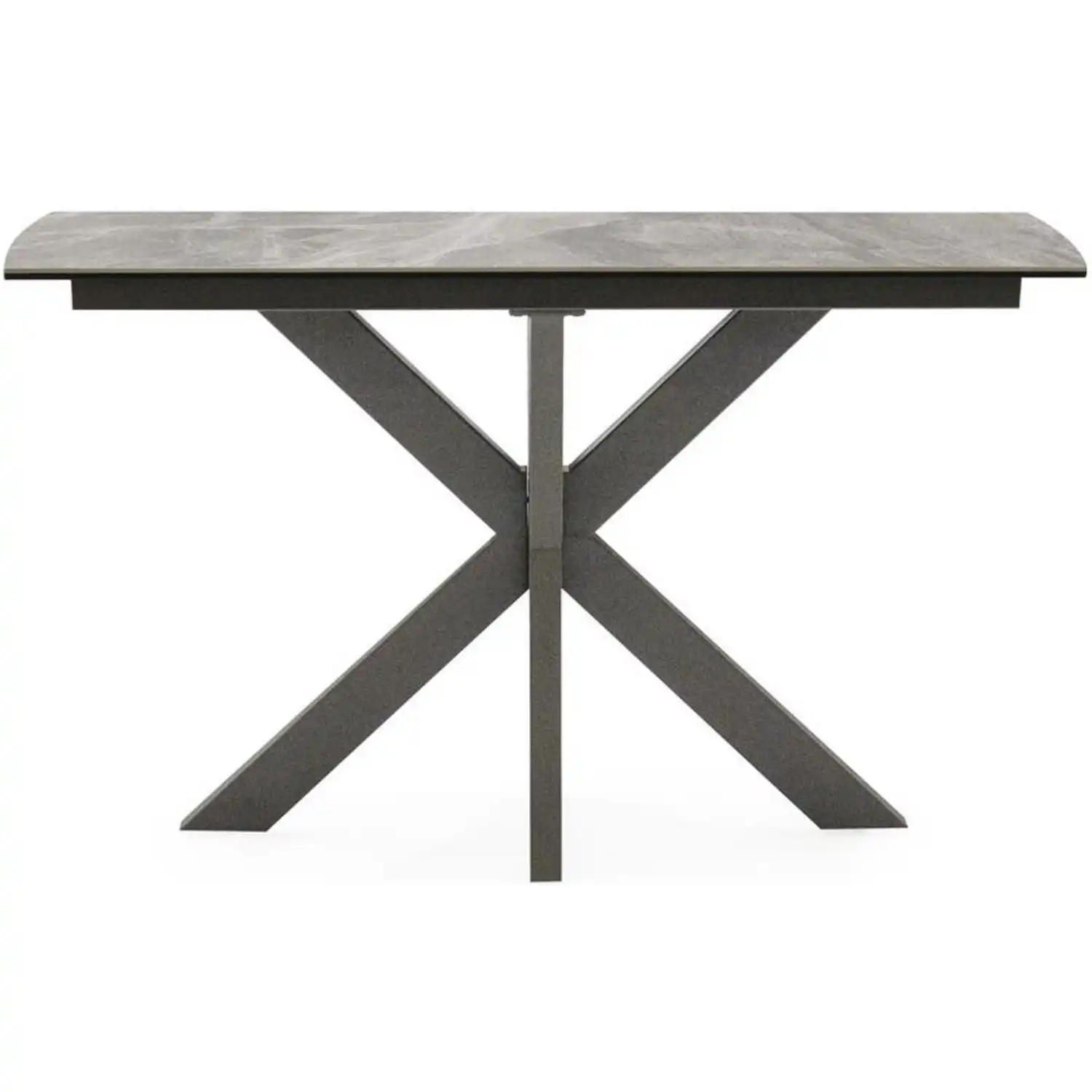 Grey Ceramic Glass Top Metal Console Table